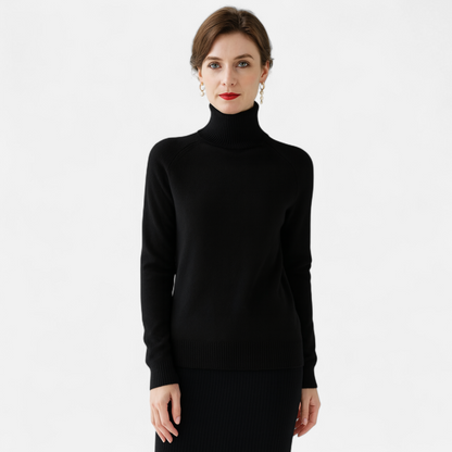 Women's Merino Wool & Cashmere Mock-Neck Sweater - Navenport