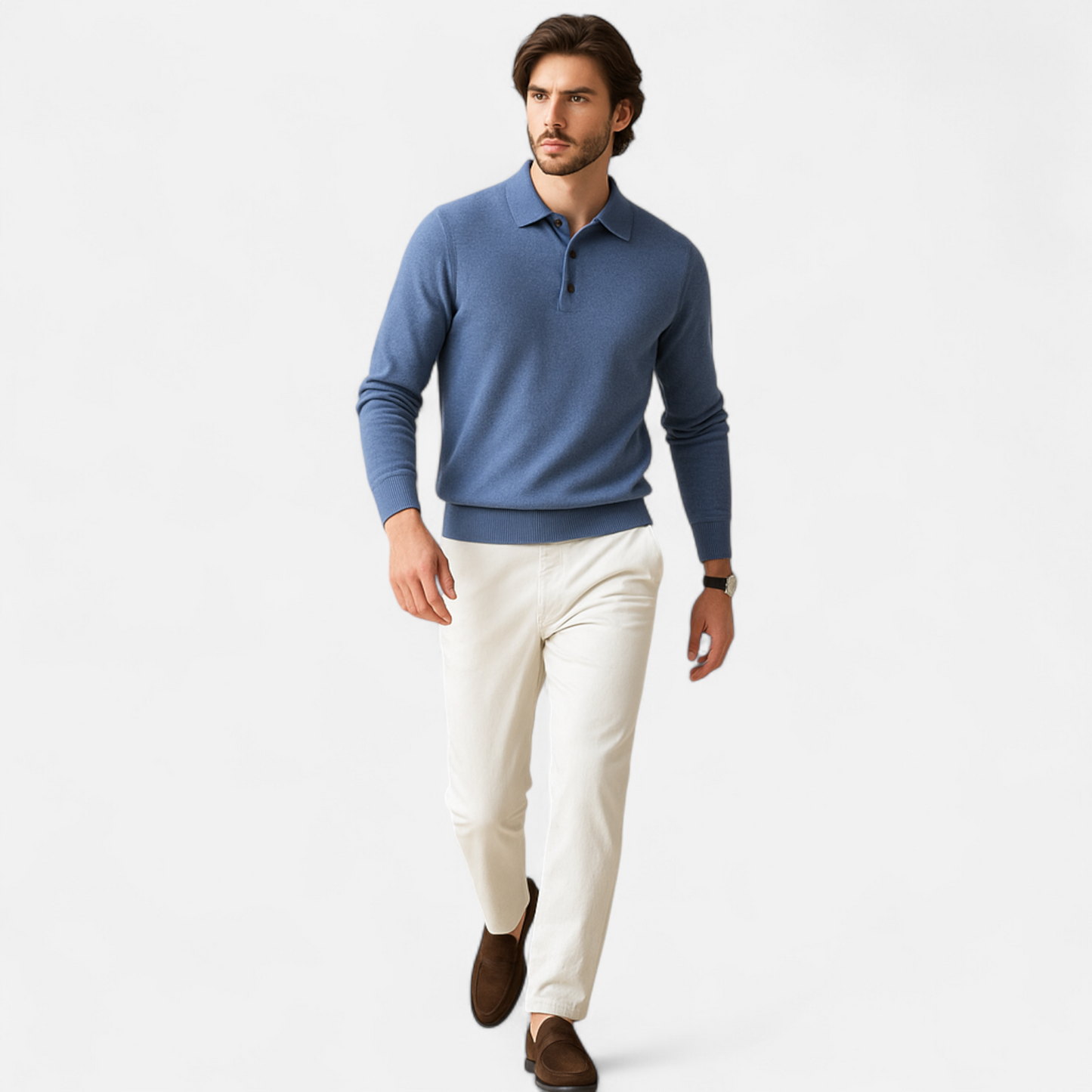 Men’s Merino Wool Polo Sweater