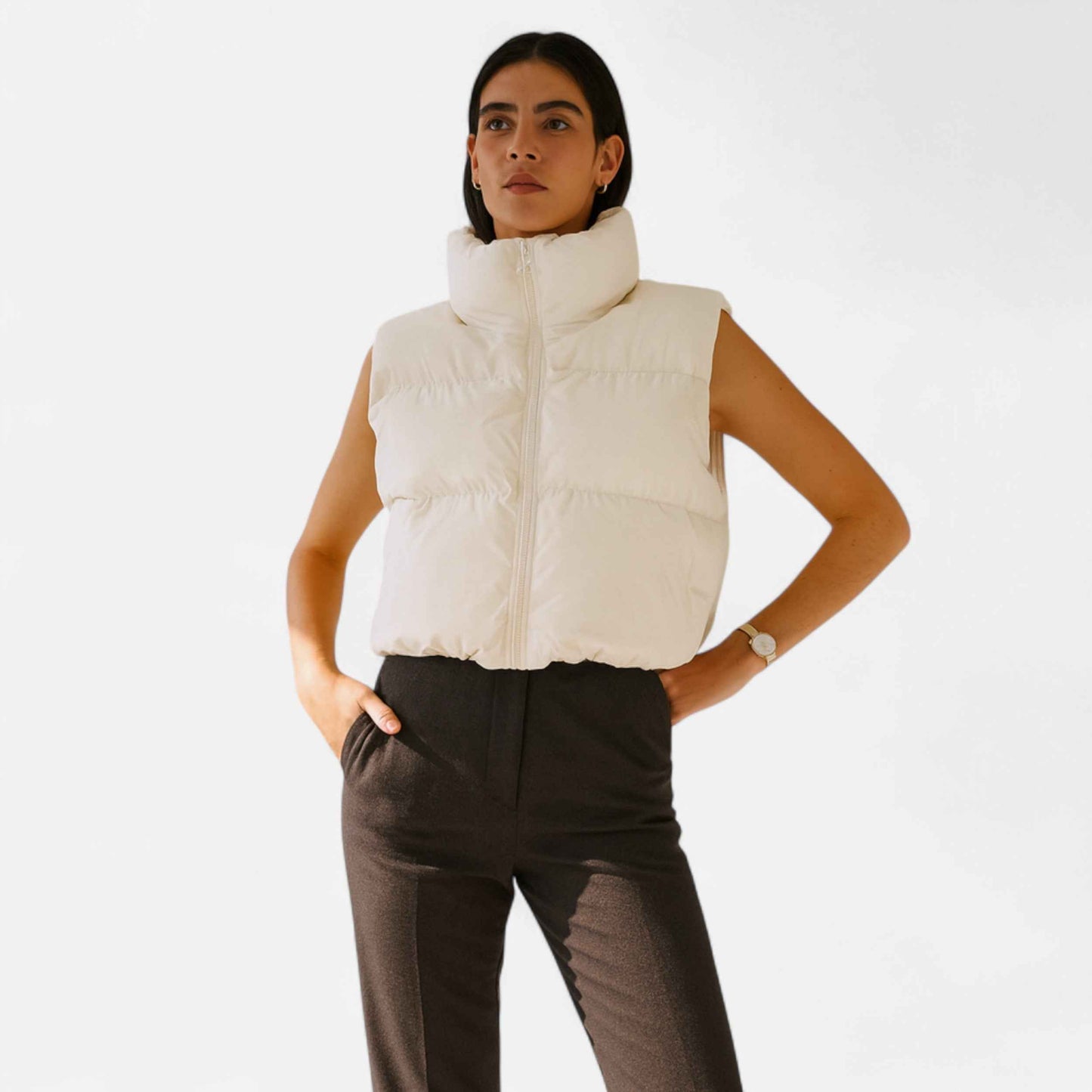 Chic High-Waisted Winter Vest for Women
