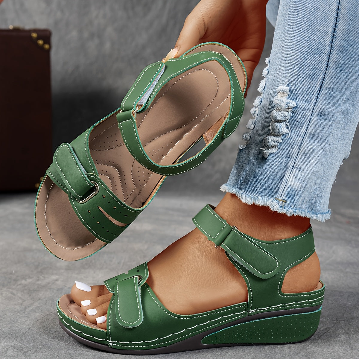 Casual Women's Sandals - Orthopedic Design with Adjustable Straps & Cushioned Insoles