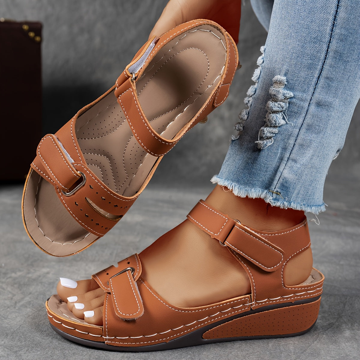 Casual Women's Sandals - Orthopedic Design with Adjustable Straps & Cushioned Insoles
