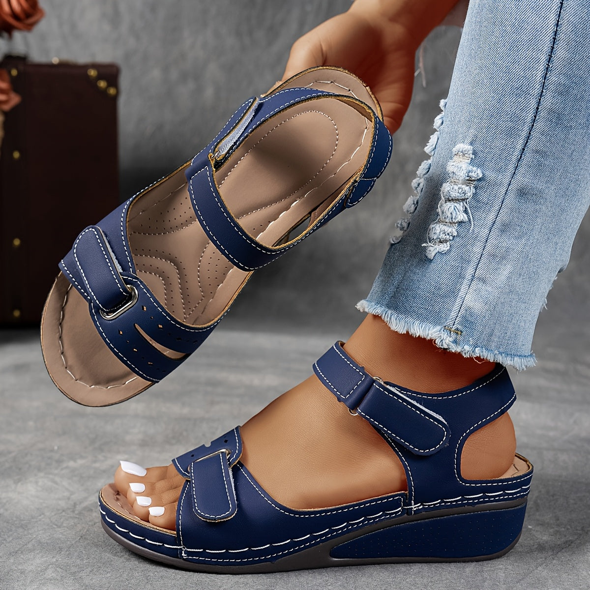 Casual Women's Sandals - Orthopedic Design with Adjustable Straps & Cushioned Insoles