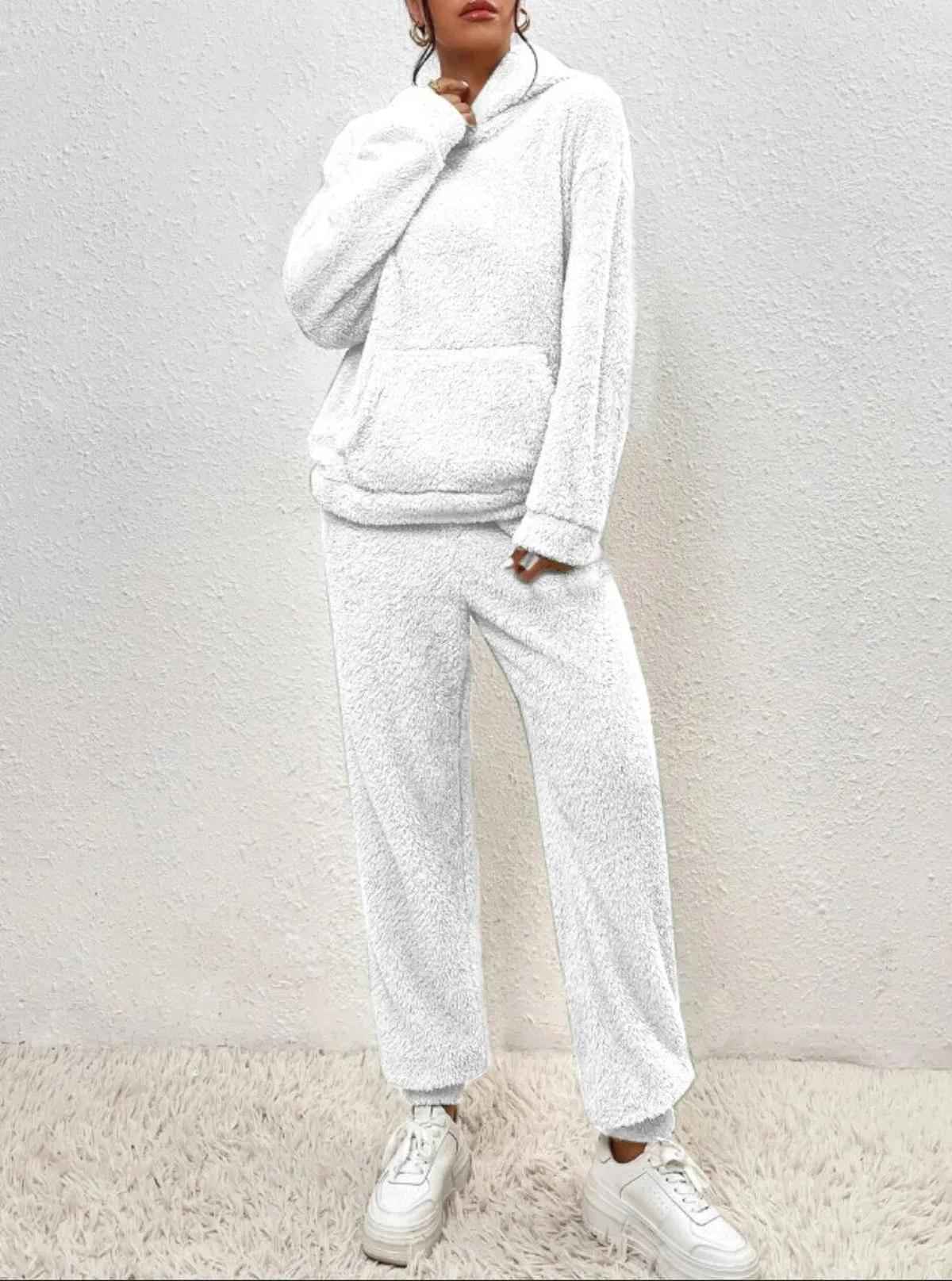 Snuggly Teddy Hoodie and Pants Loungewear Set