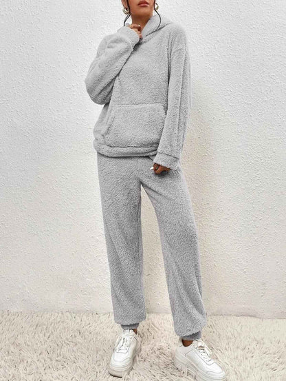 Snuggly Teddy Hoodie and Pants Loungewear Set