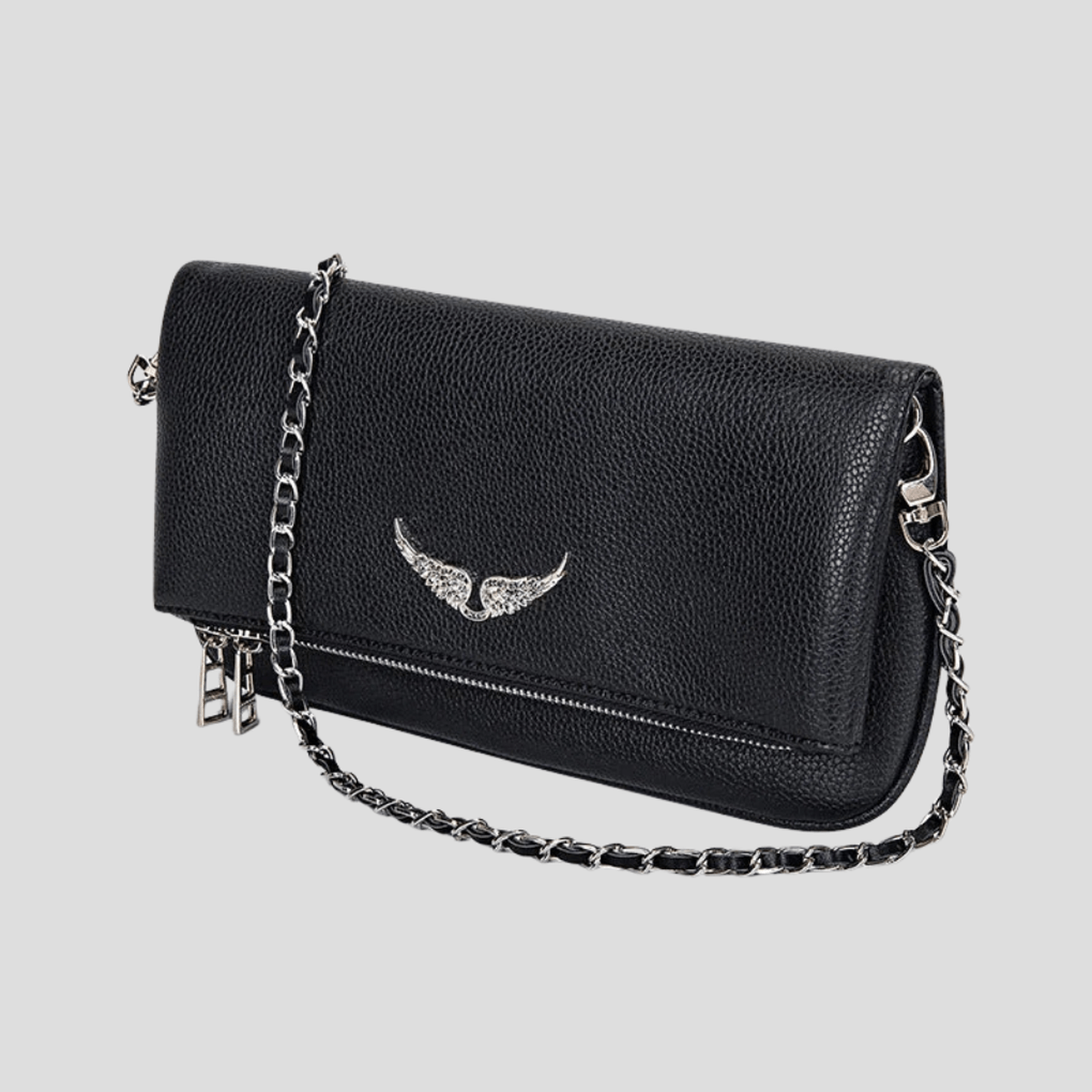 Elegant Leather Clutch Bag With Chain Strap - Navenport