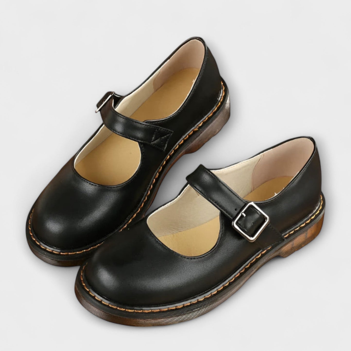Elegant Women's Mary Jane Flats with Adjustable Buckle Strap for Comfort 1