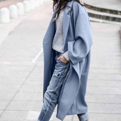 Women’s Elegant Long Winter Coat – Warm Tailored Jacket for Cold Weather