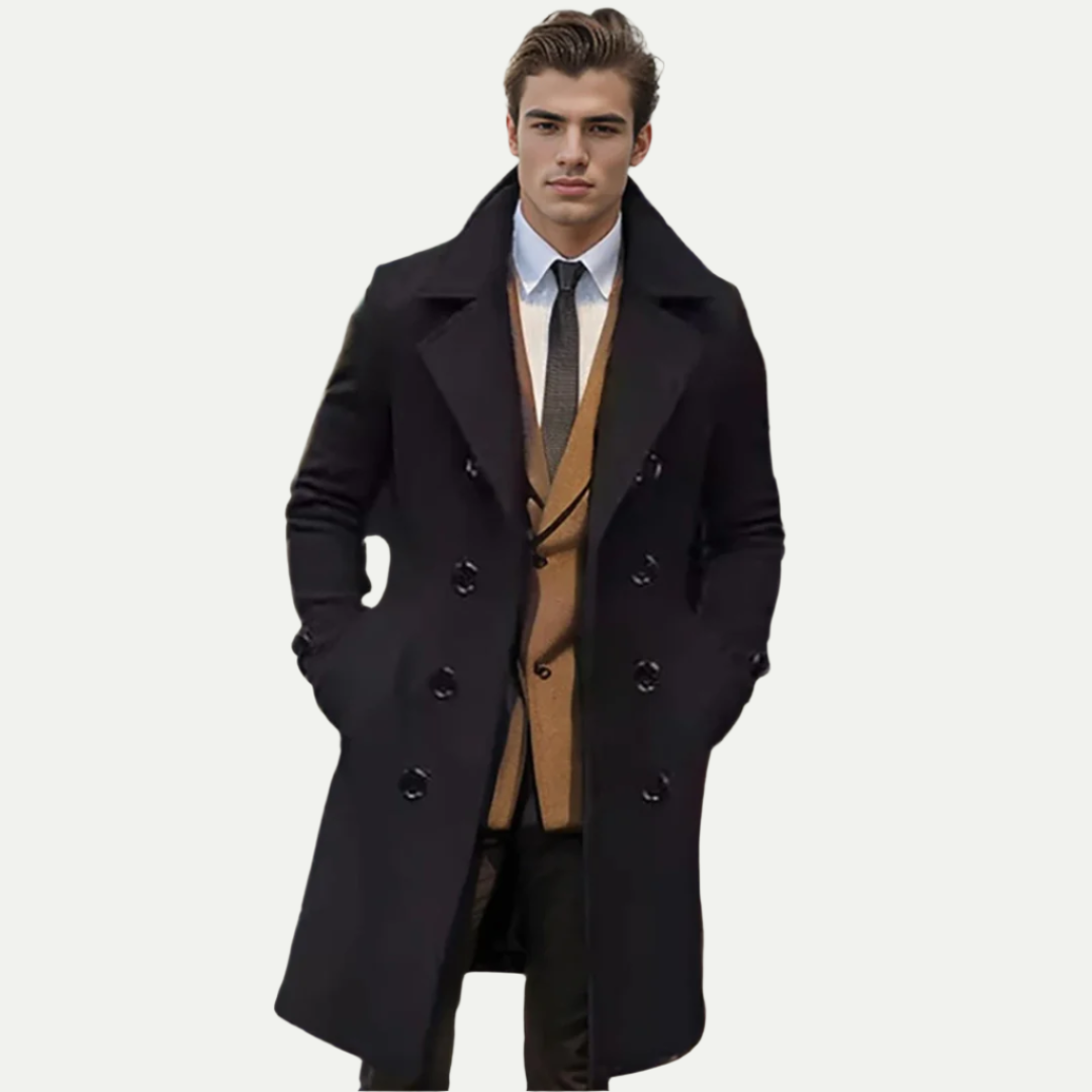 Men's Stylish Overcoat - Long Winter Coat - Navenport