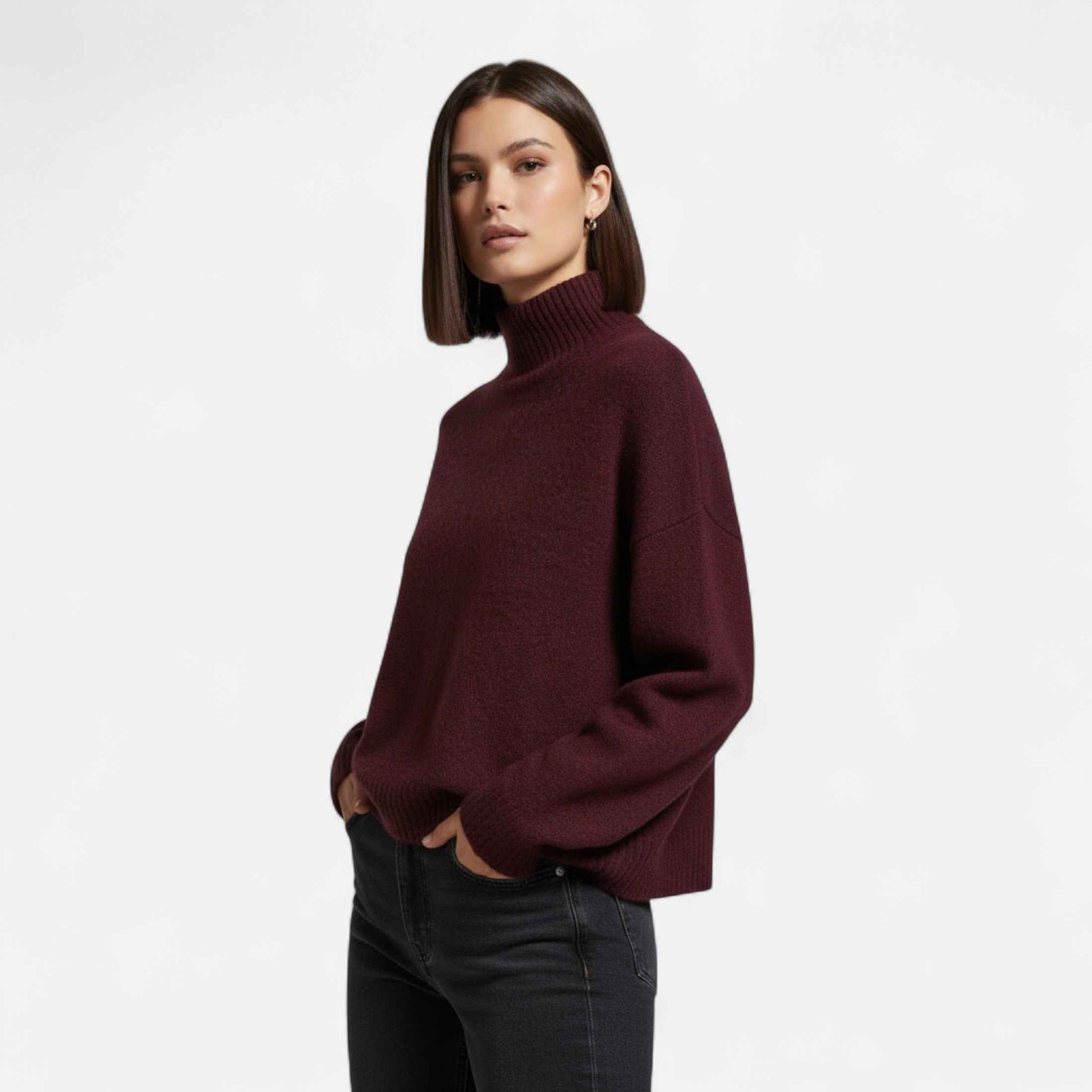 Women’s Vintage Turtleneck Sweater – Classic Winter Warmth