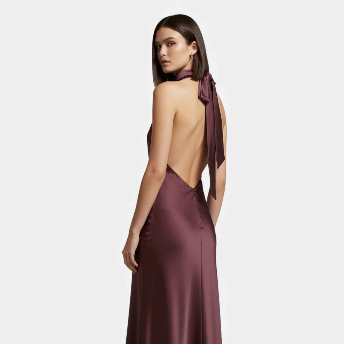 Women’s Backless Satin Long Dress