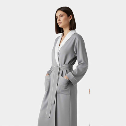 Unisex Double-Layer Cotton Bathrobe