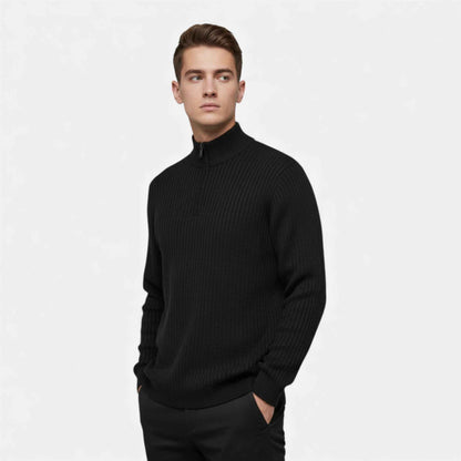 Men's Cozy Knitted Half-Zip Sweater