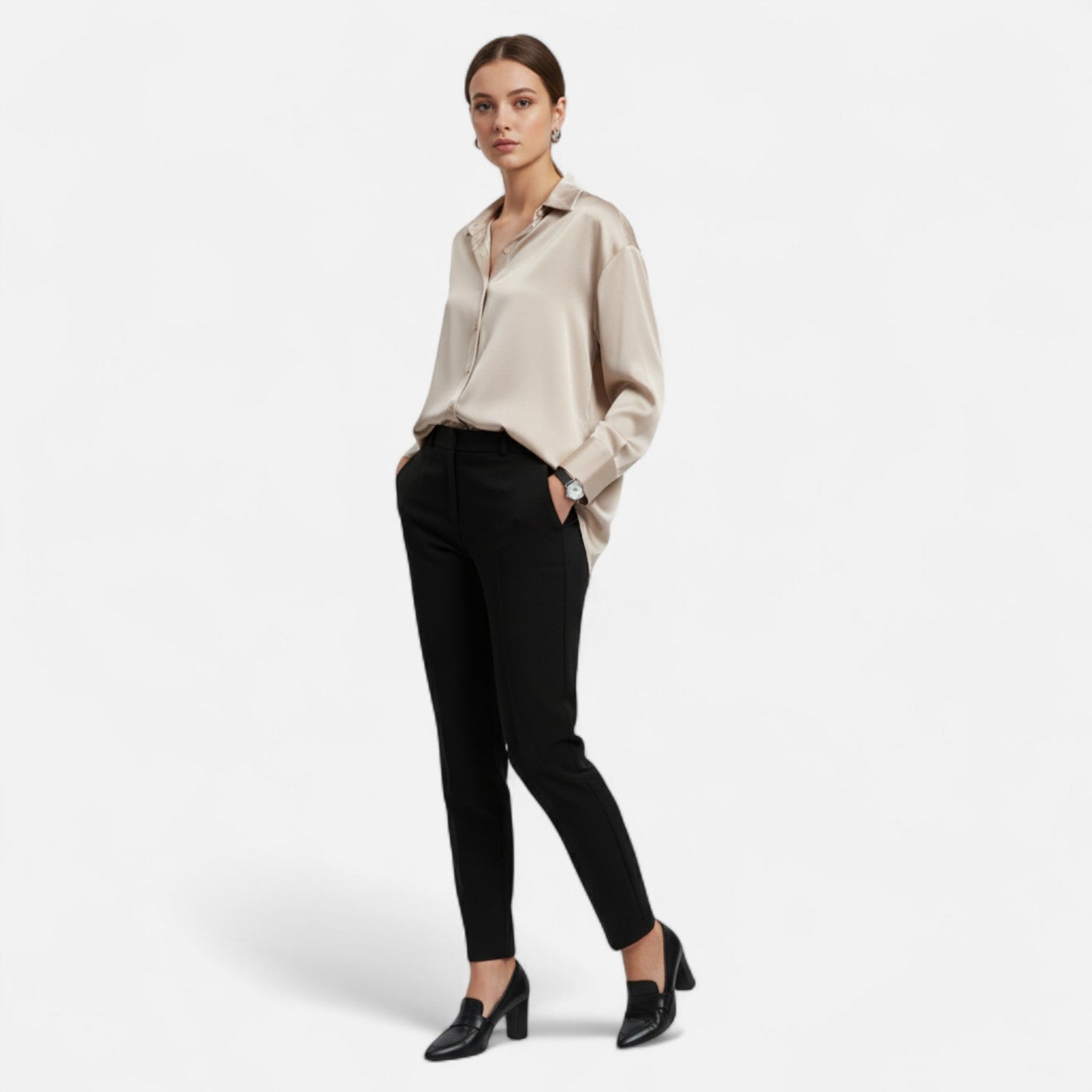 Women’s Silk Satin Blouse - Navenport