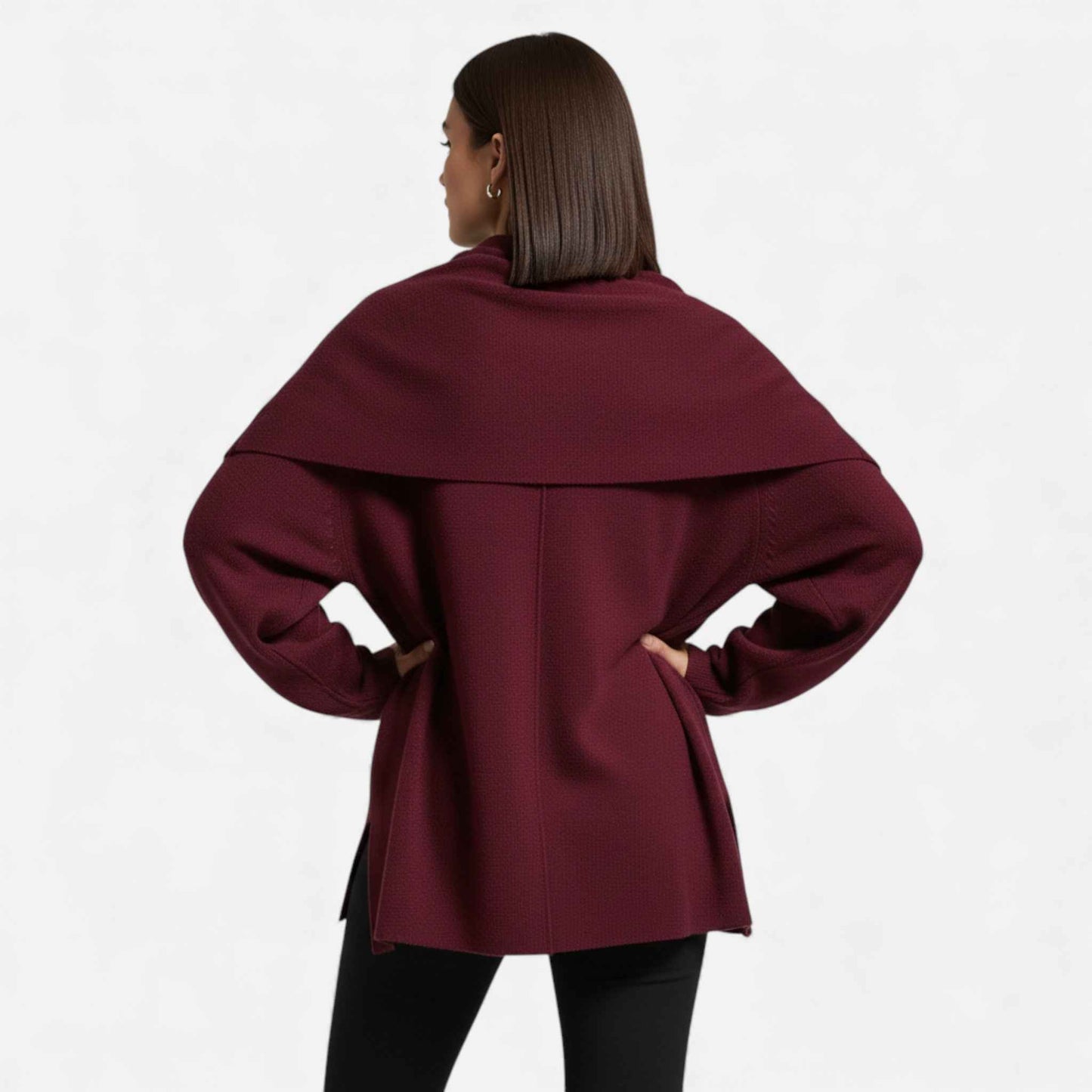 Chic Wool-Blend Poncho Cardigan for Women