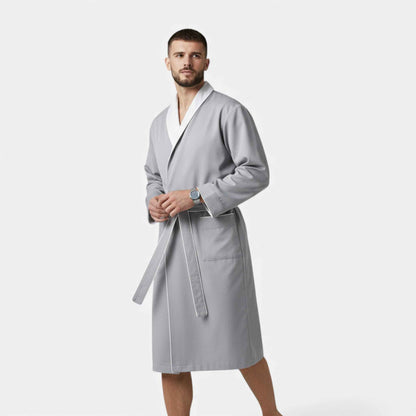 Unisex Double-Layer Cotton Bathrobe