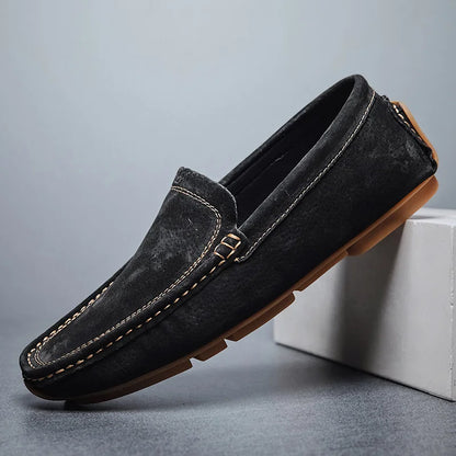 Radcliff Suede Loafers with Stitched Detail
