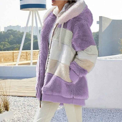 Women's Casual Oversize Winter Coat with Fleece Faux Fur | Ideal for Autumn/Winter