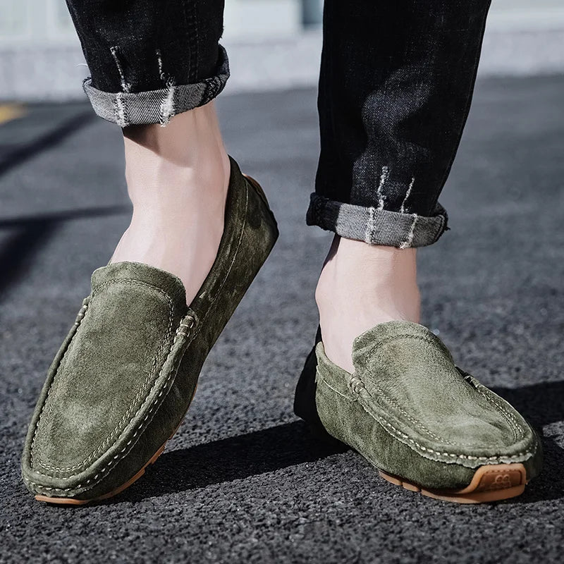 Radcliff Suede Loafers with Stitched Detail