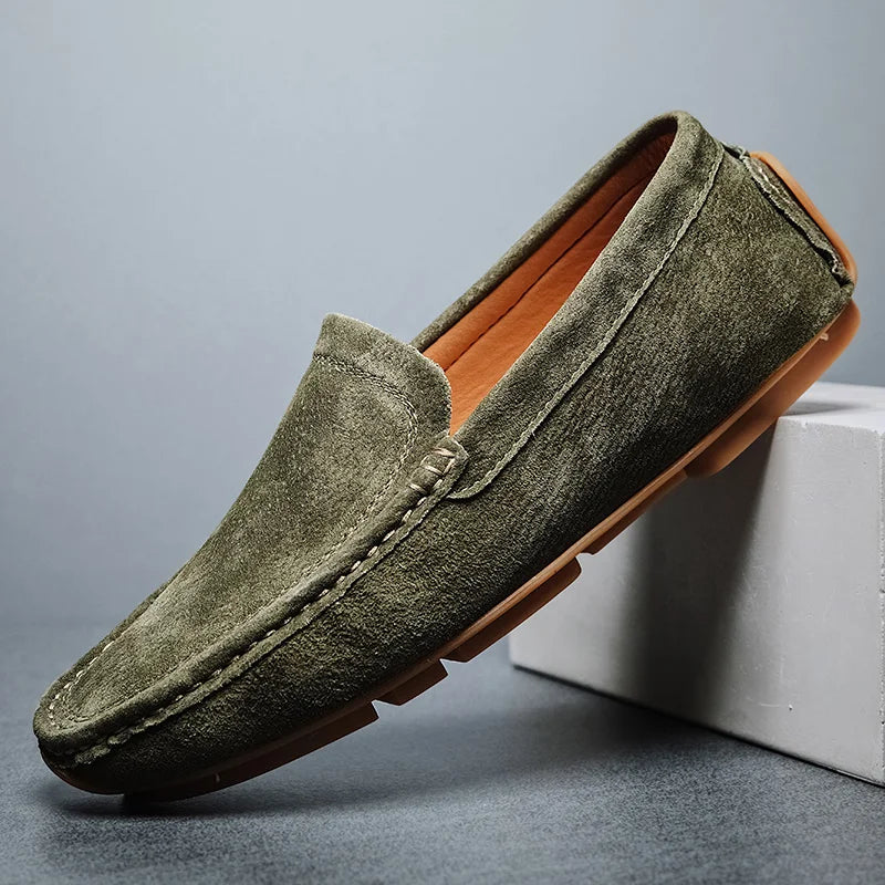 Radcliff Suede Loafers with Stitched Detail