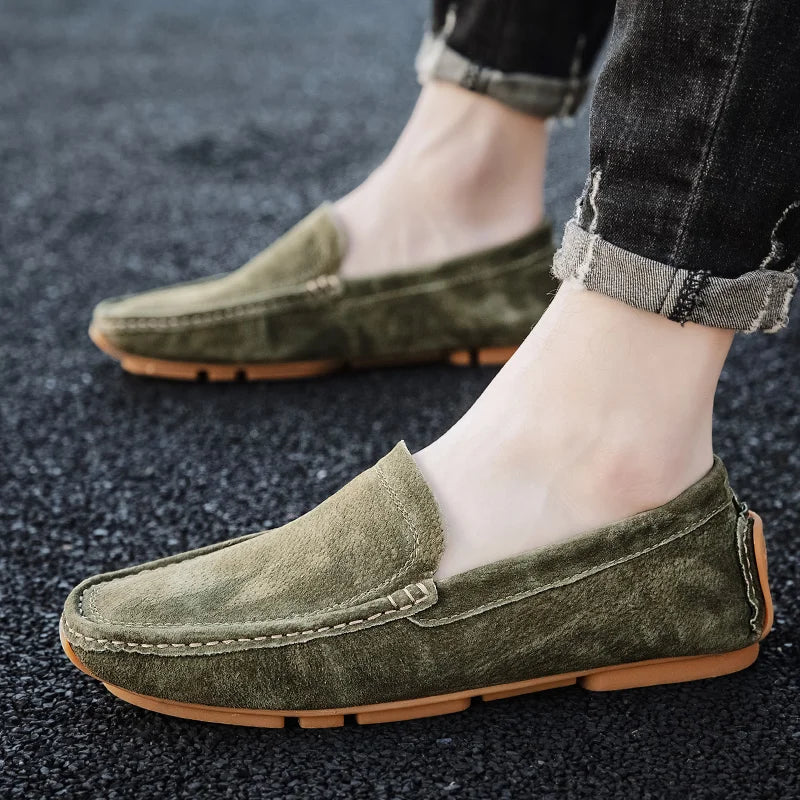 Radcliff Suede Loafers with Stitched Detail