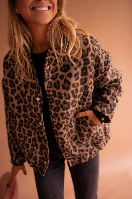 Leona™ Luxe Leopard Print Bomber Jacket