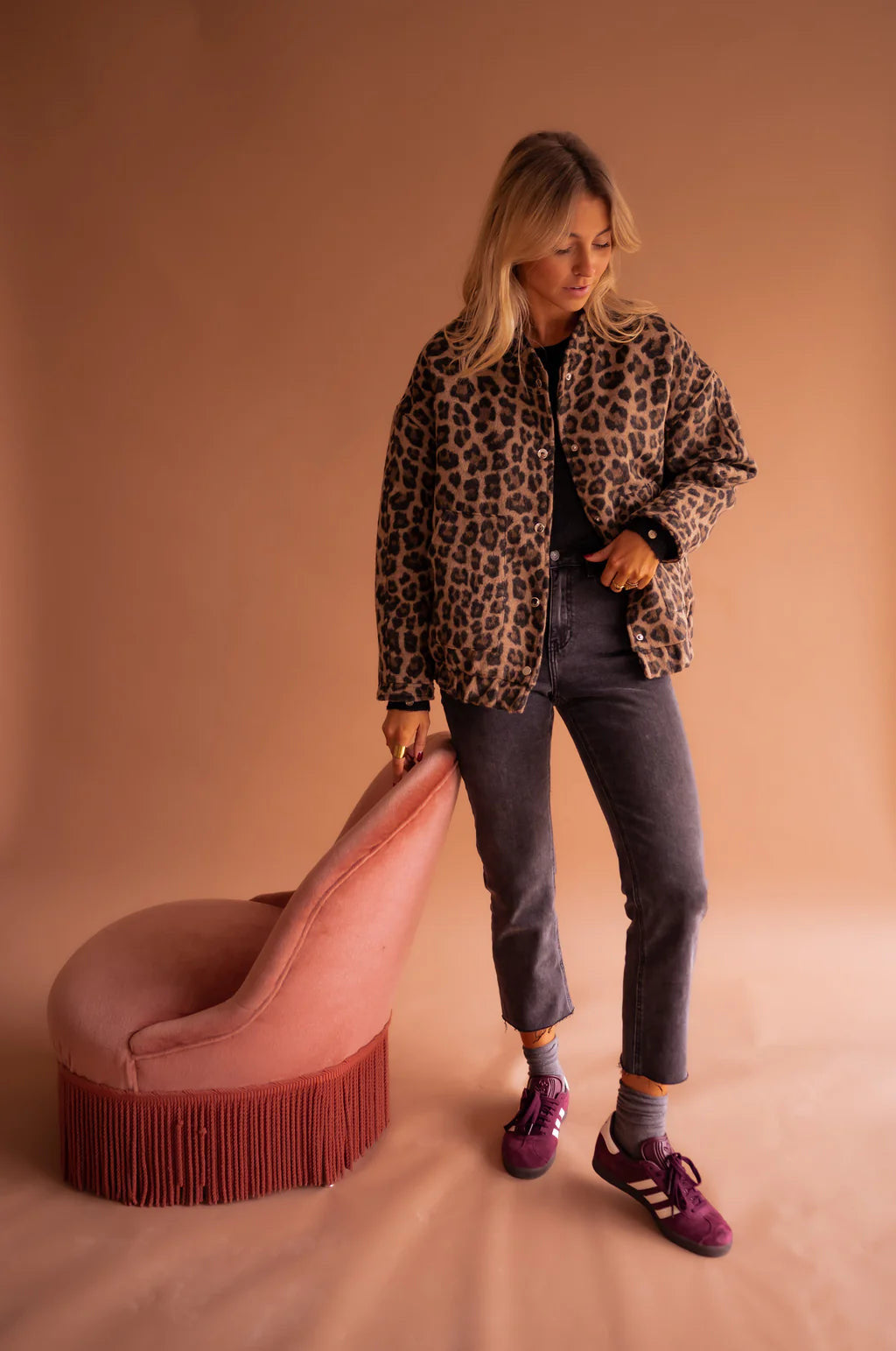 Leona™ Luxe Leopard Print Bomber Jacket