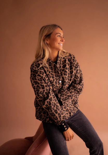 Leona™ Luxe Leopard Print Bomber Jacket