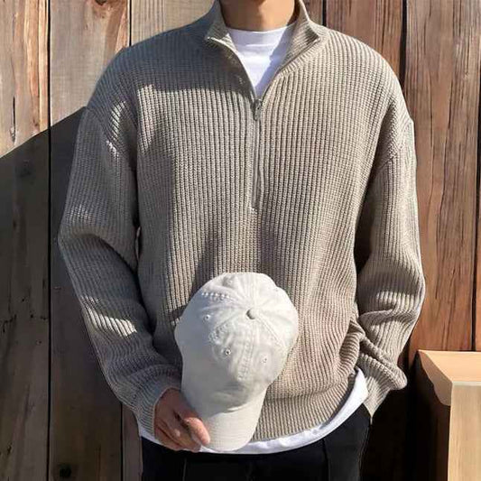 Men's Classic Half-Zip Sweater – Elegant Knitted Pullover