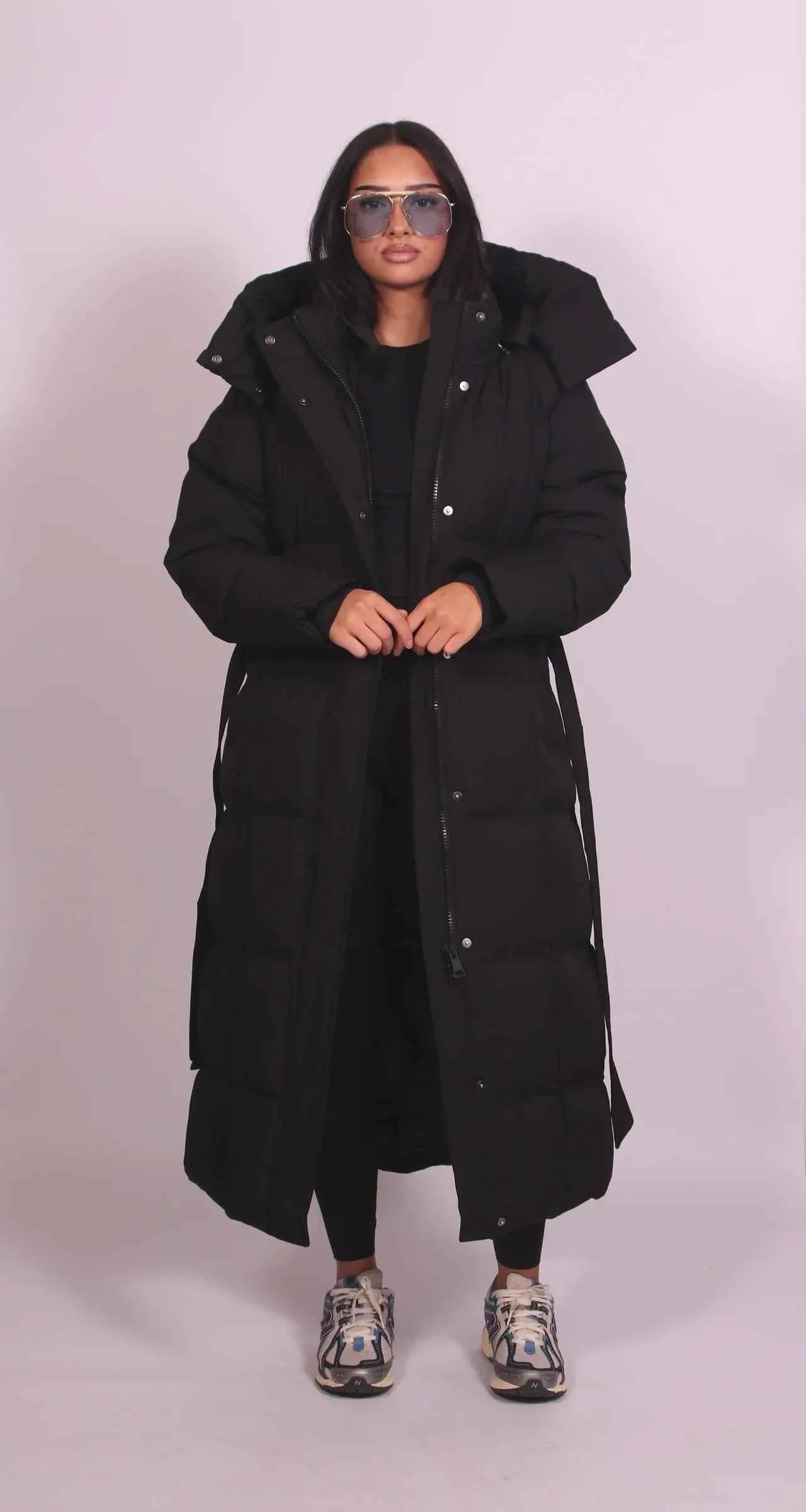 Women's Long Belted Puffer Coat