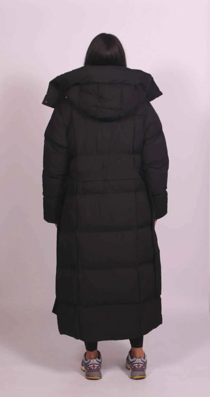 Women's Long Belted Puffer Coat