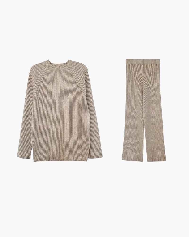 Ultra-Soft Ribbed Knit Loungewear Set for Women
