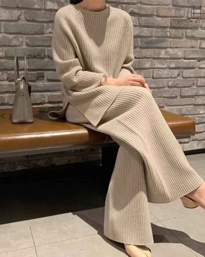 Ultra-Soft Ribbed Knit Loungewear Set for Women