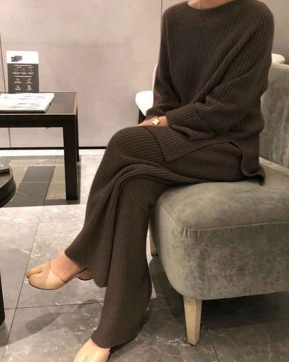 Ultra-Soft Ribbed Knit Loungewear Set for Women