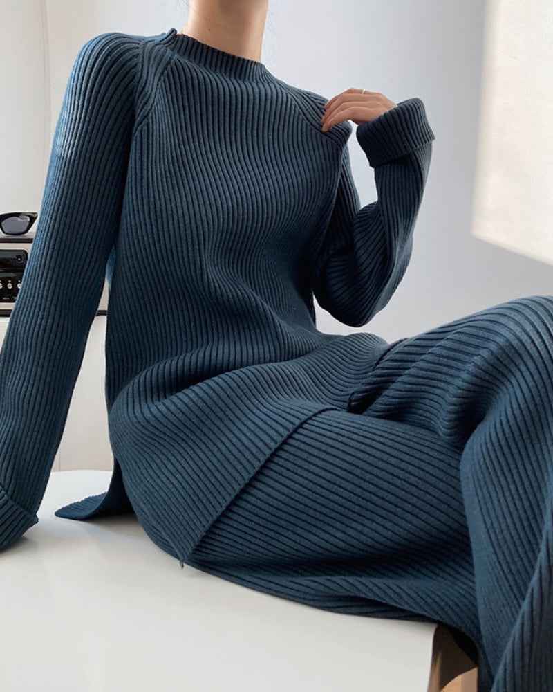 Ultra-Soft Ribbed Knit Loungewear Set for Women