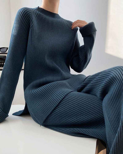 Ultra-Soft Ribbed Knit Loungewear Set for Women