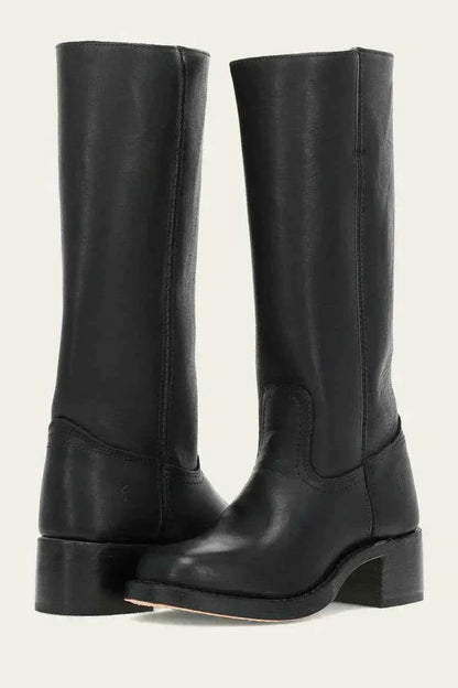 Slim Fit Knee-High Boots with Structured Sole