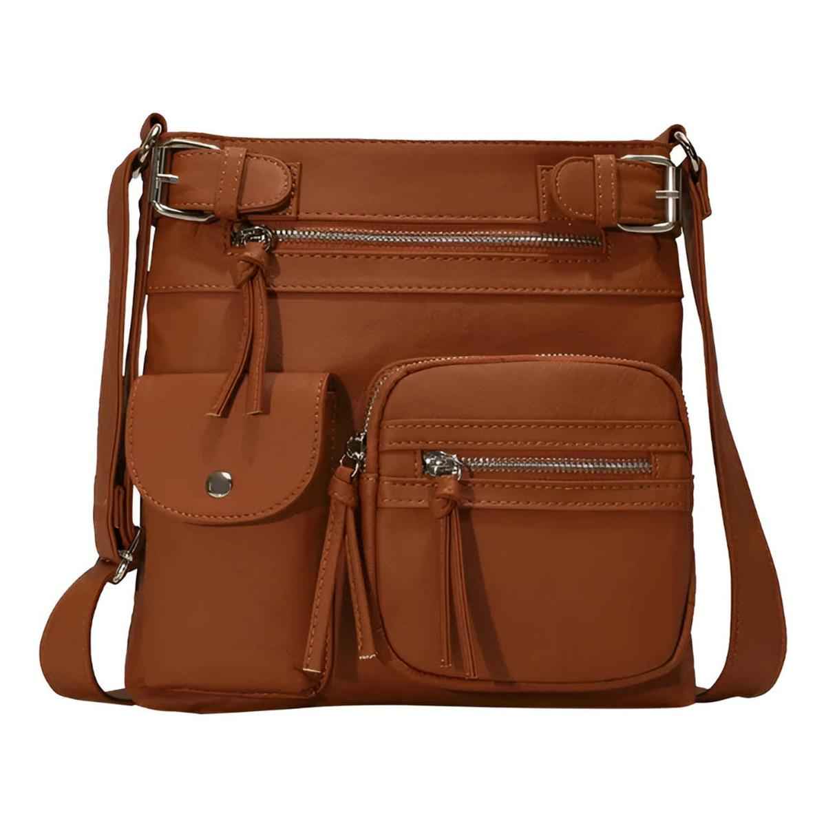 Leather Shoulder Bag for Women - With Multiple Compartments