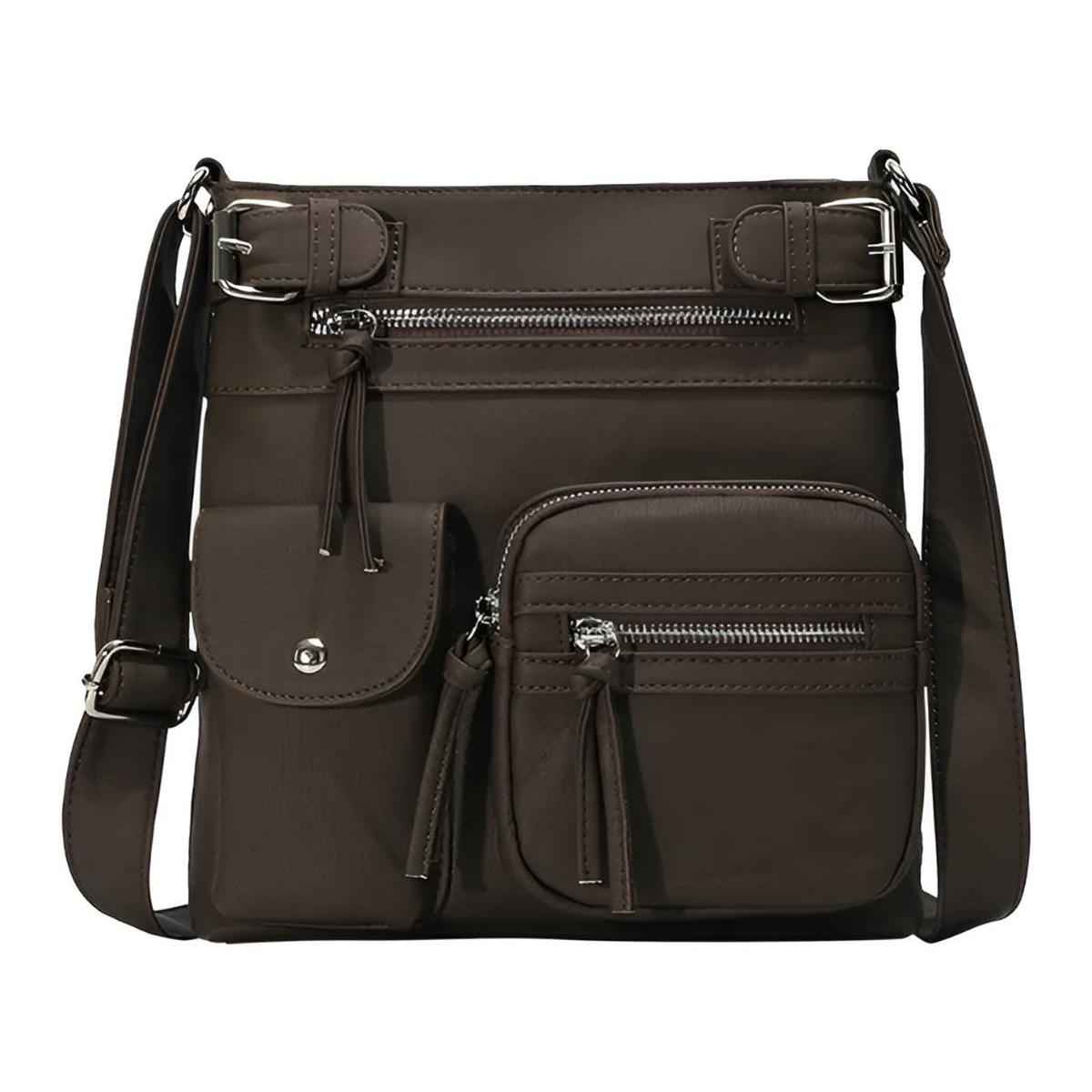 Leather Shoulder Bag for Women - With Multiple Compartments