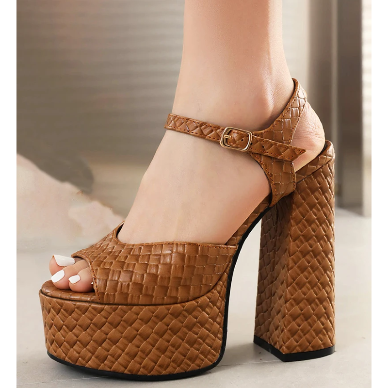 Aria Buckled Leather Heeled Shoes