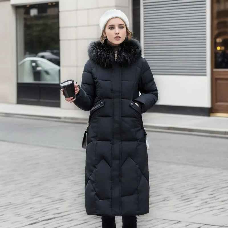 Women's Faux Fur Long Puffer Parka