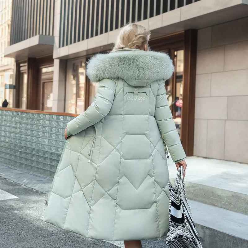 Women's Faux Fur Long Puffer Parka