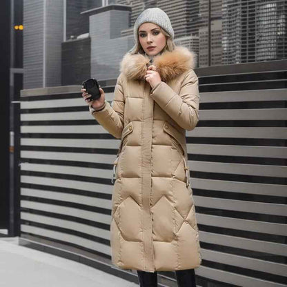 Women's Faux Fur Long Puffer Parka