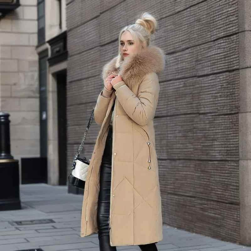 Women's Faux Fur Long Puffer Parka
