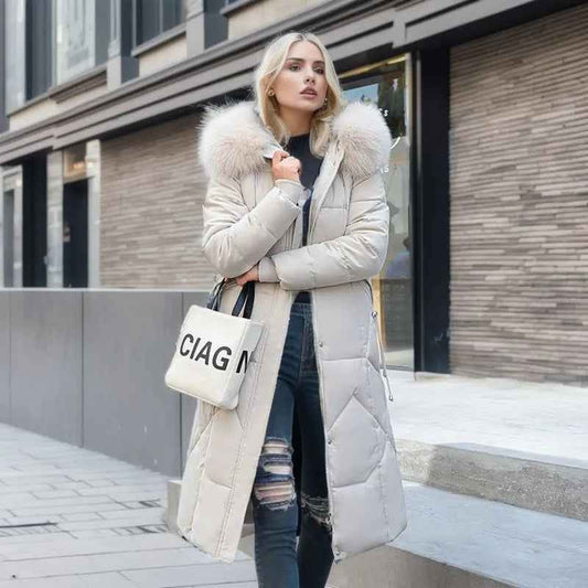 Women's Faux Fur Long Puffer Parka