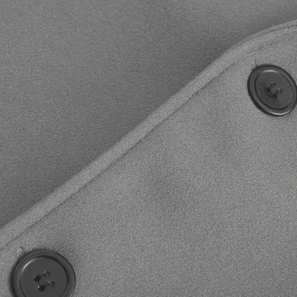 Men's Minimalist Winter Coat – Smart Casual Button Design