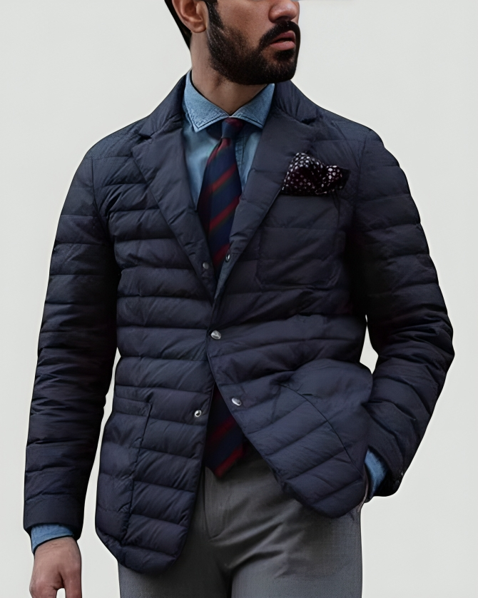 Men's Quilted Padded Jacket – Stylish Casual Outerwear