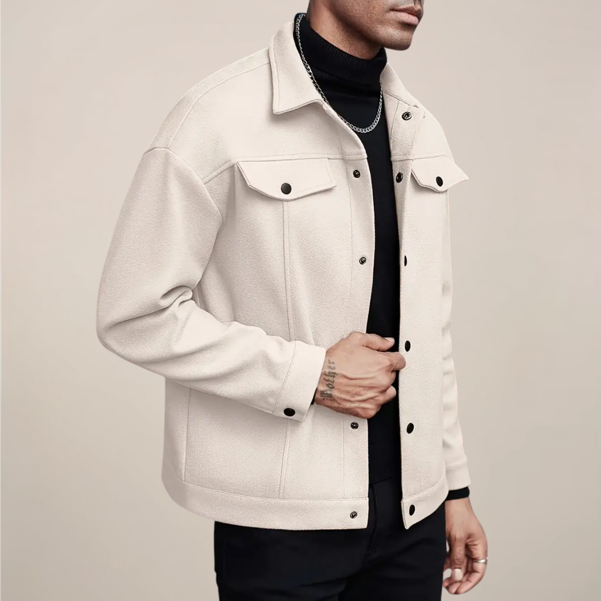Men's Smart Casual Jacket – Button-Up Short Coat for Autumn and Winter Layering