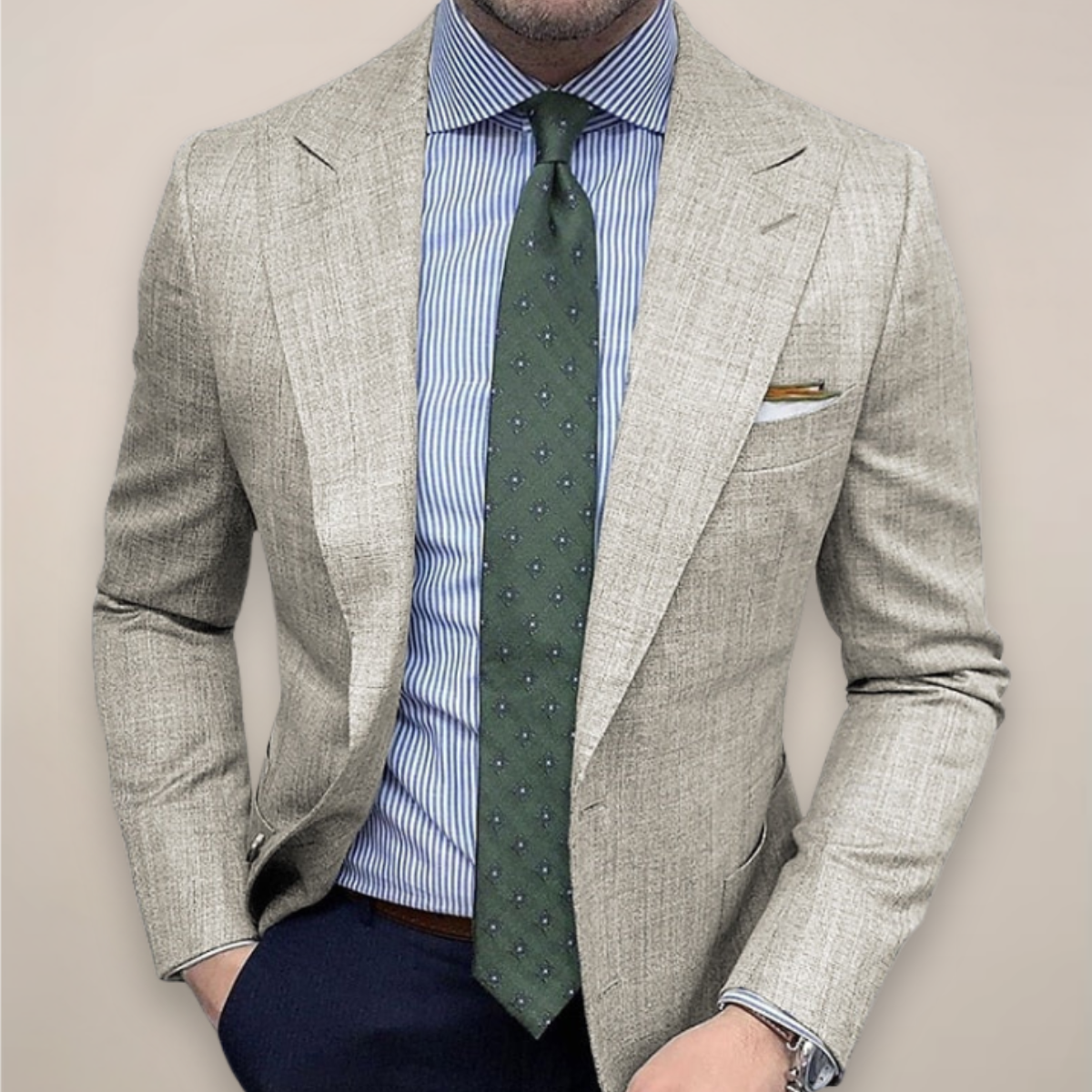 Men's Tailored Blazer – Everyday Lightweight Jacket for Work or Evening Out