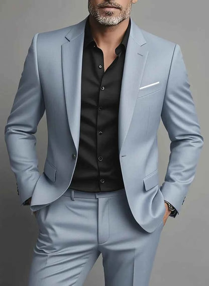 Men’s Two-Piece Slim Fit Suit – Tailored Formal Set for Business & Evening Wear