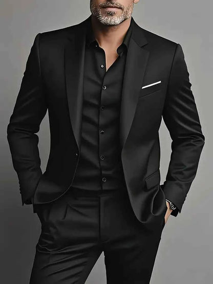 Men’s Two-Piece Slim Fit Suit – Tailored Formal Set for Business & Evening Wear